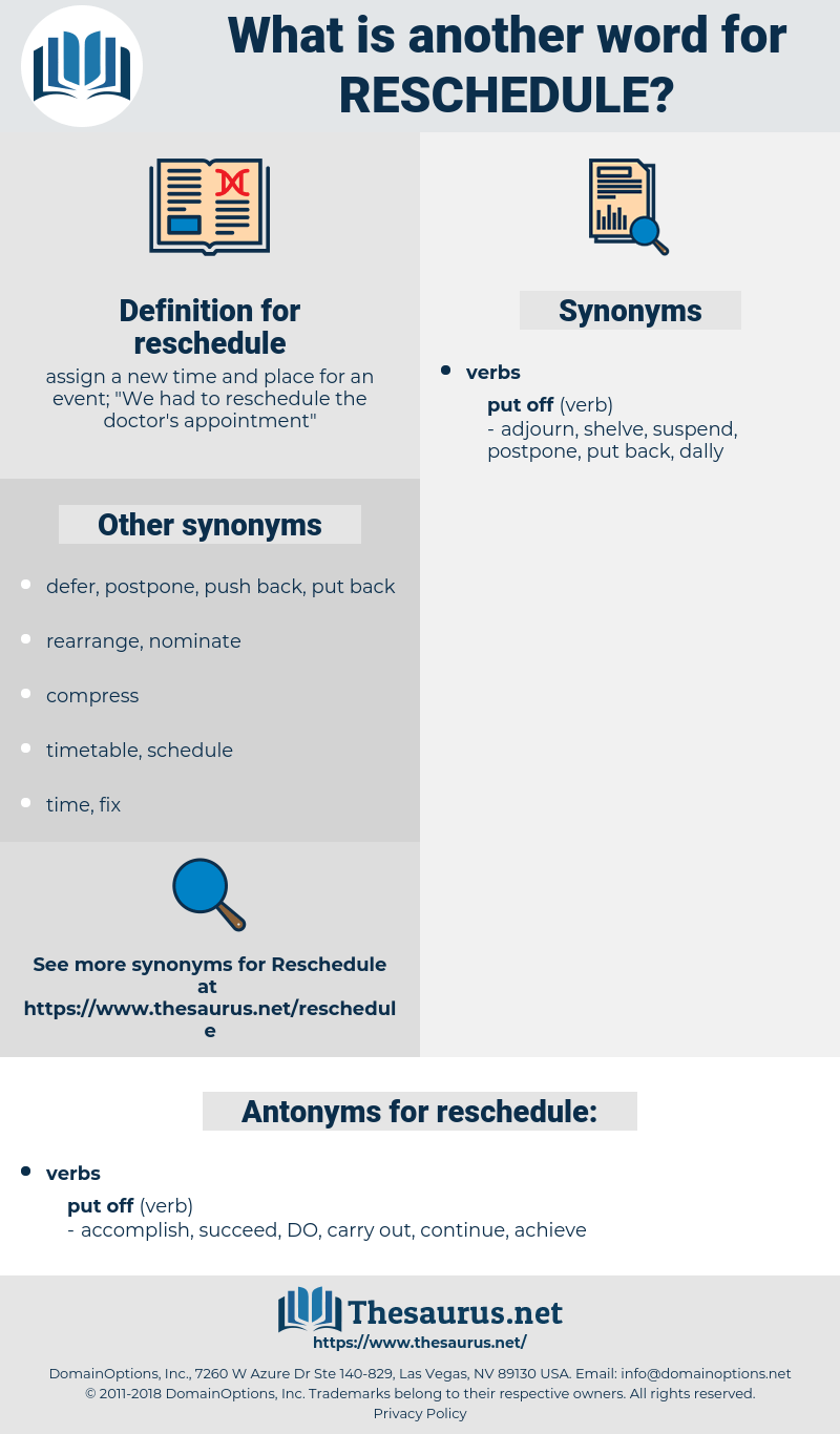 rescheduling synonym