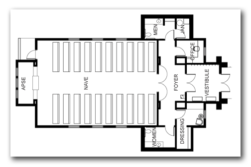 chapel floor plan with dimensions