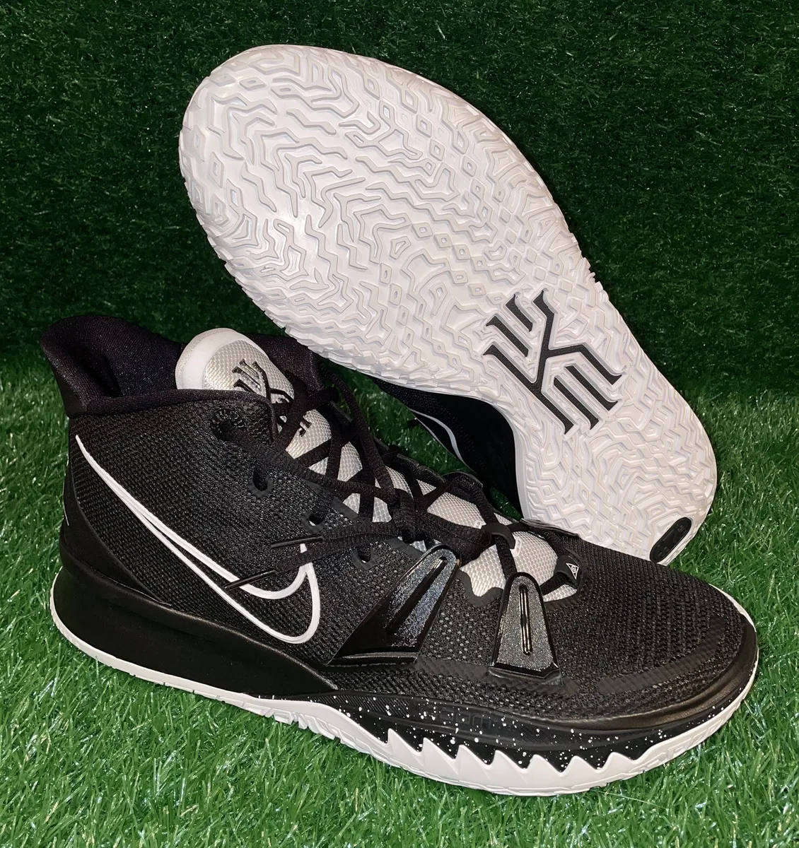 kyrie shoes black and white