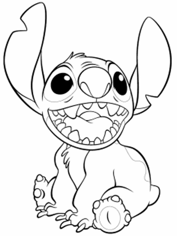 dibujos de stitch para colorear faciles