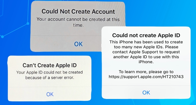 i cant create an apple id