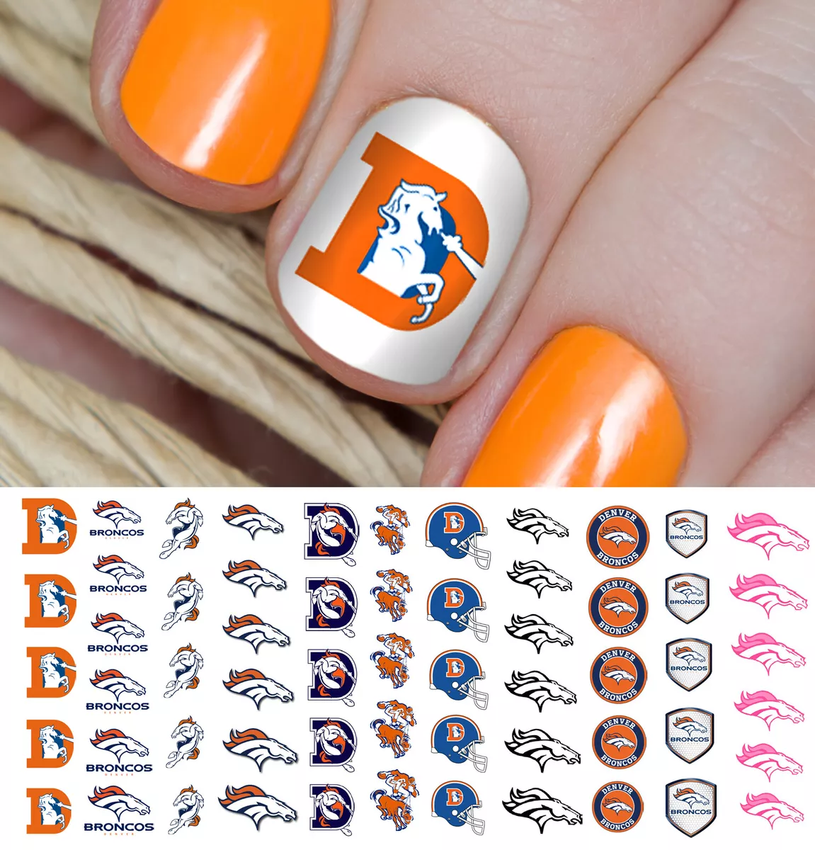 denver broncos nail stickers