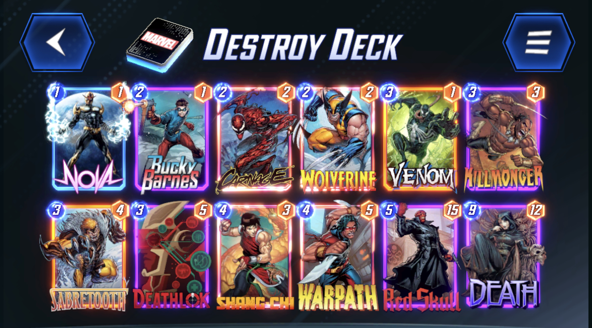 destruction deck marvel snap