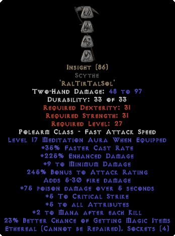 diablo 2 insight scythe