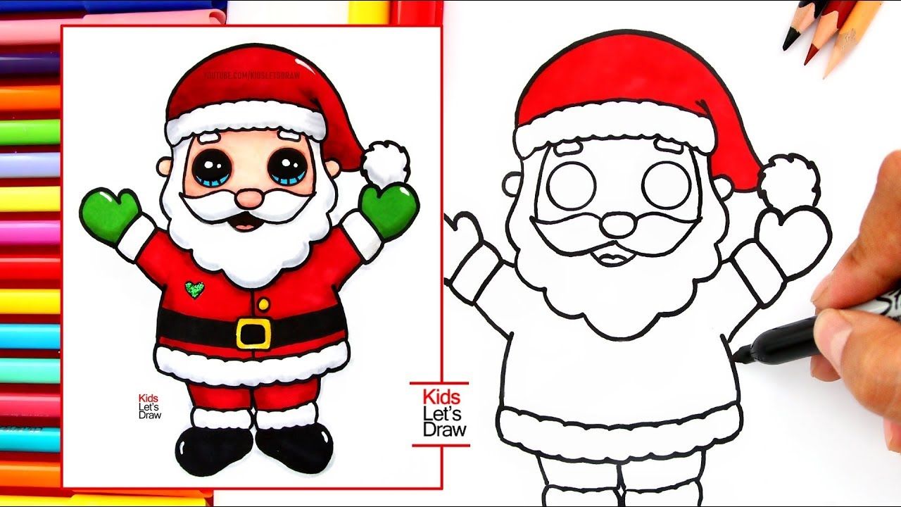 dibujar a santa claus