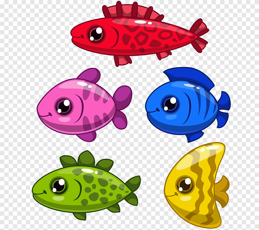 dibujo animado de peces