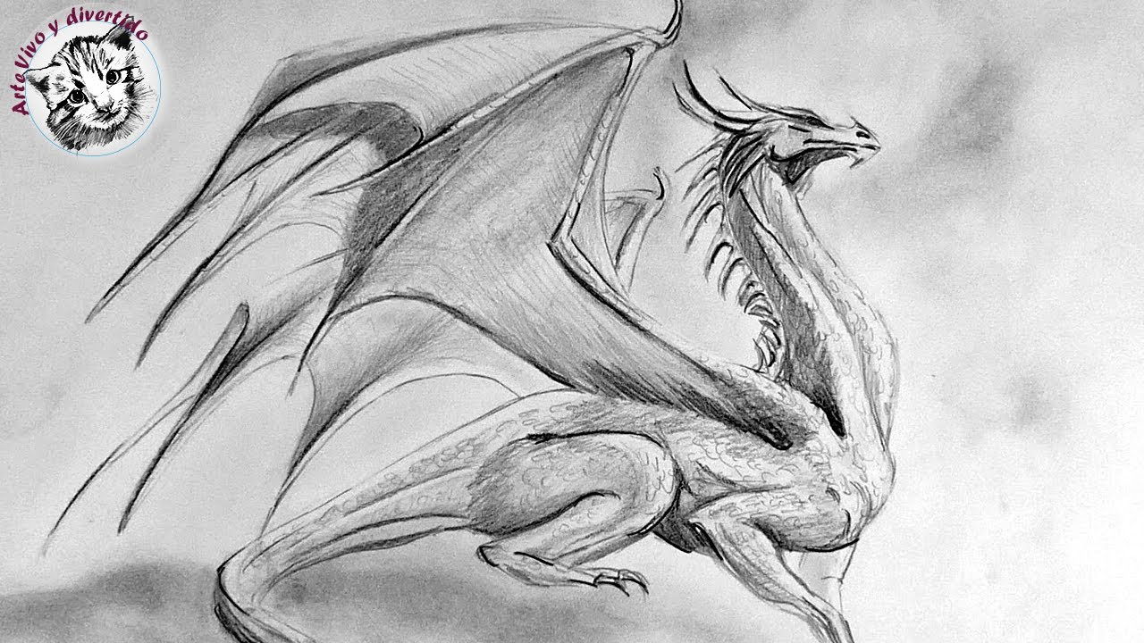 dibujo de dragon realista