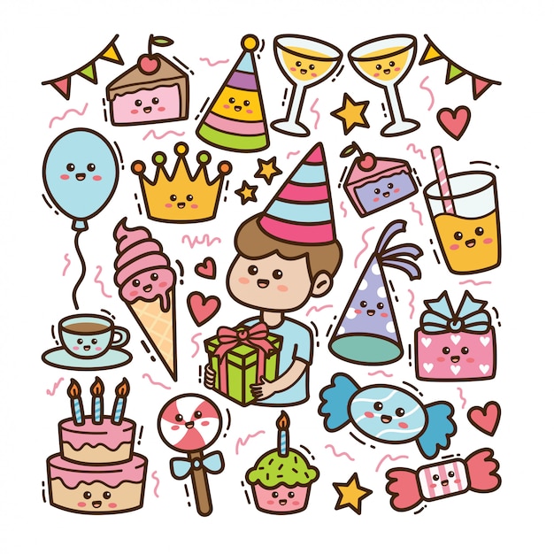 dibujos de cumpleaños kawaii