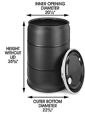 dimensions of a 55 gallon drum