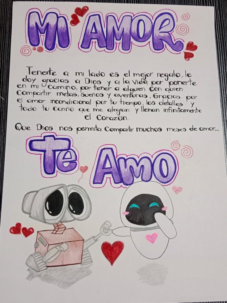 diseños de cartas de amor