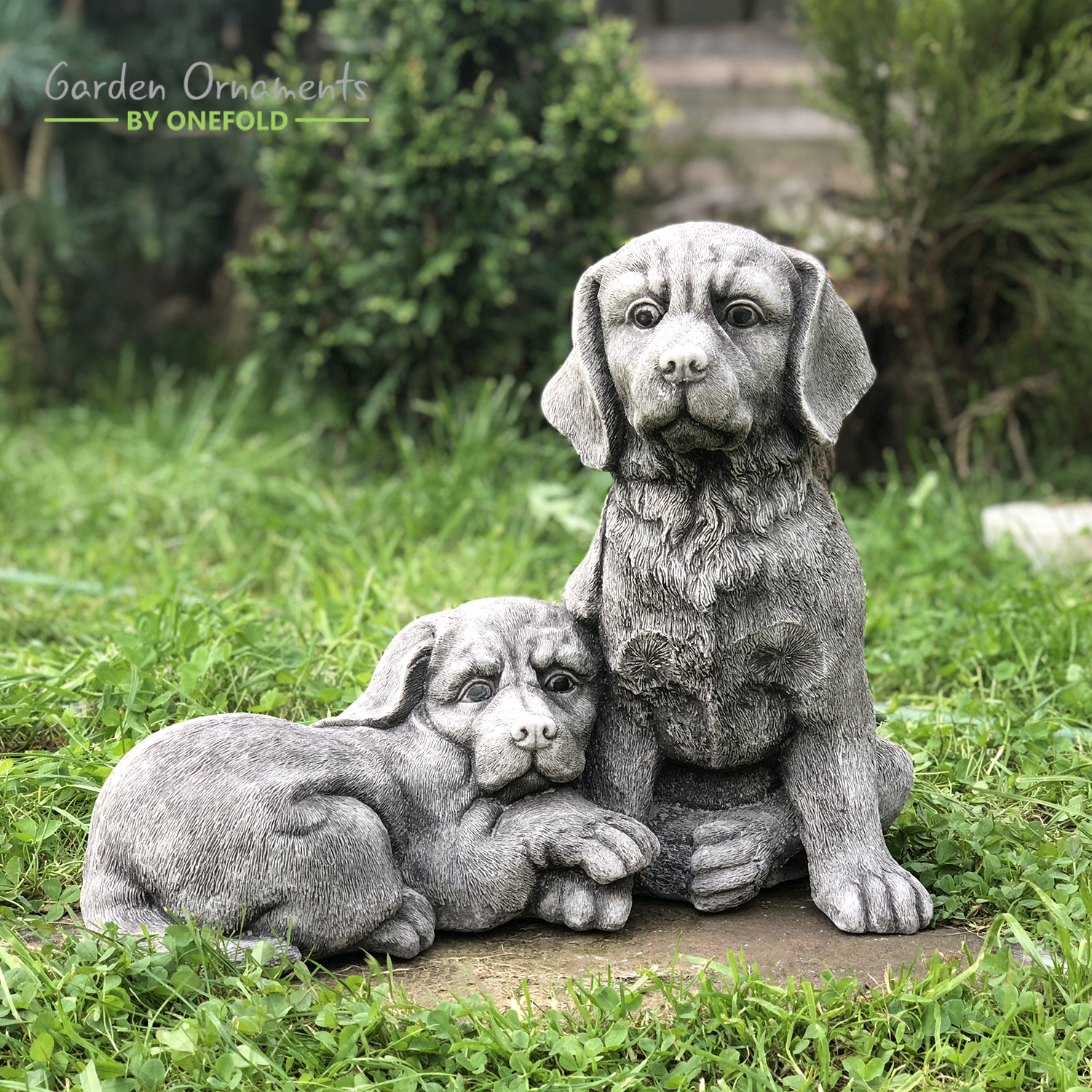 dog garden statue