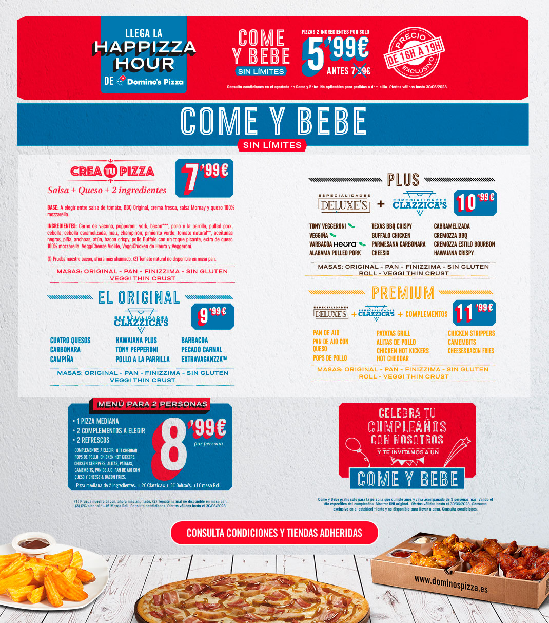 dominos pizza buffet carta