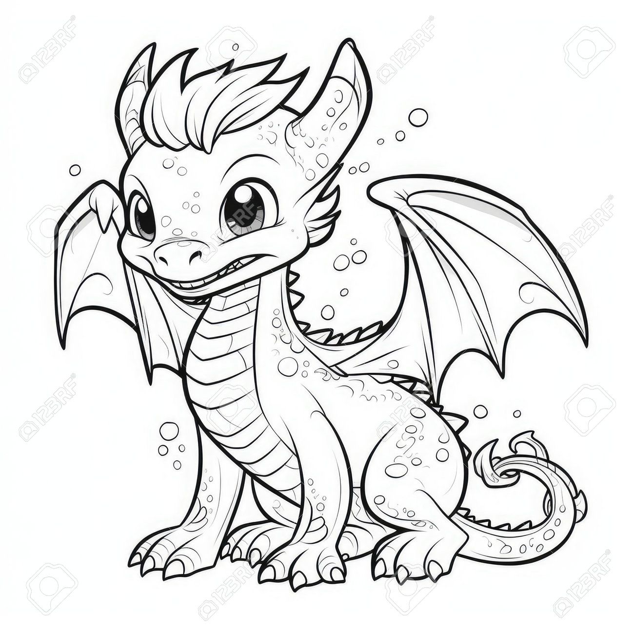 dragon kawaii para colorear