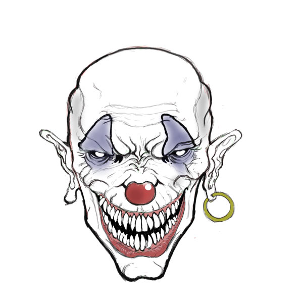 drawings of evil clowns