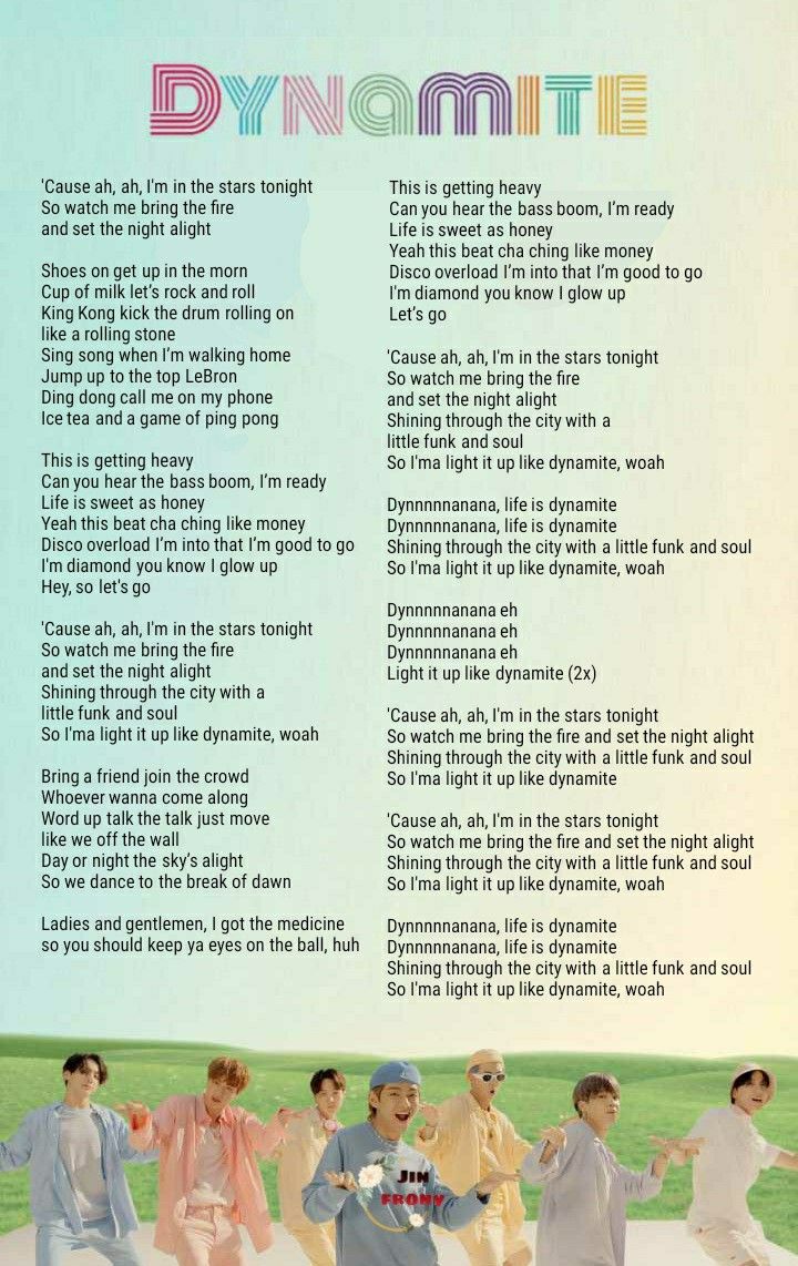 dynamite song with lyrics