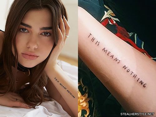 dua lipa tattoo arm