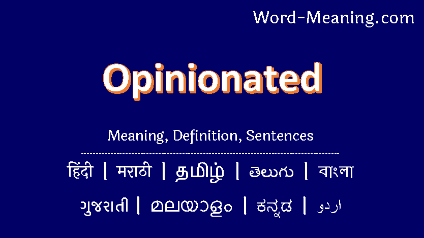 opinionated meaning in hindi