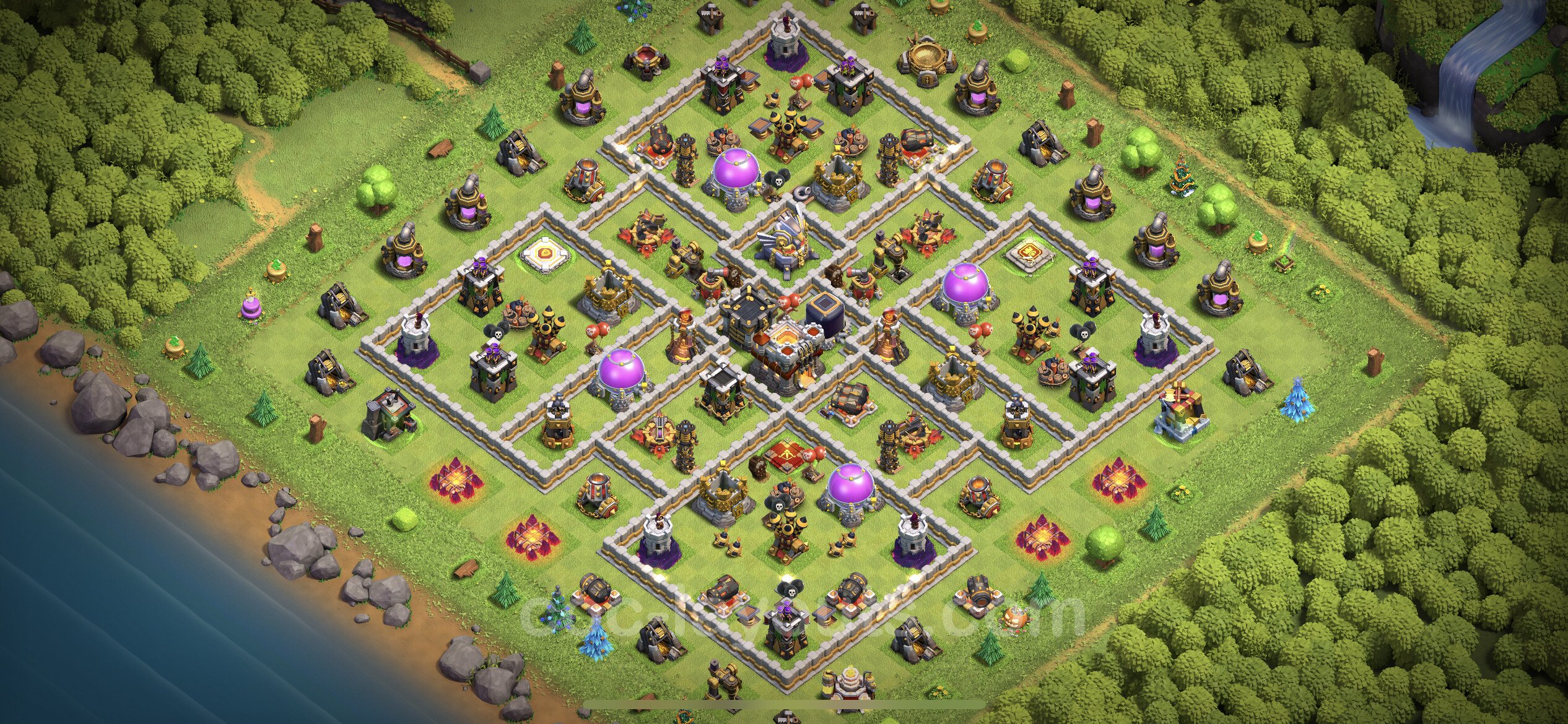 clash of clans town hall level 11 best defense layout