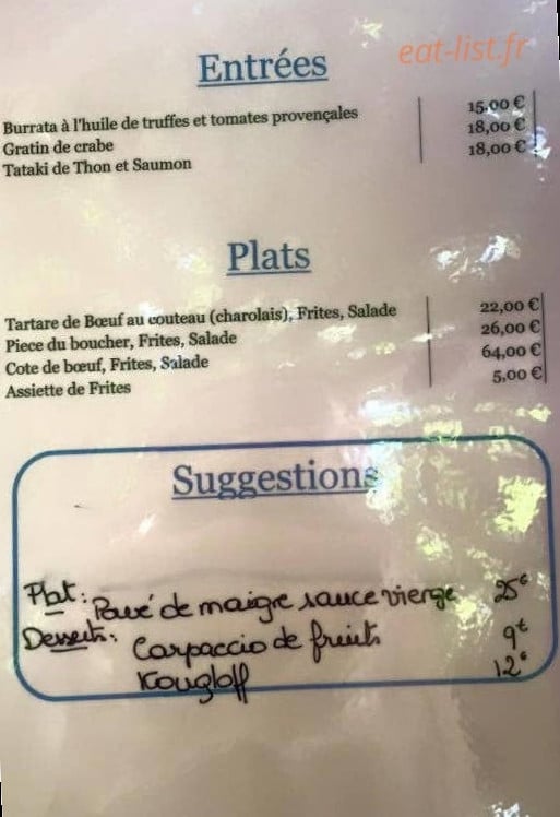 le bikini arcachon menu