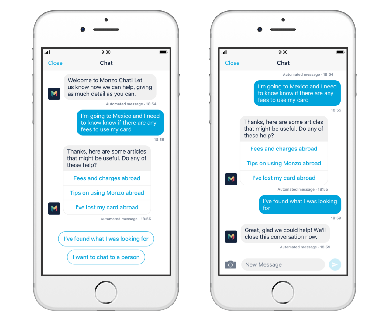 monzo app chat