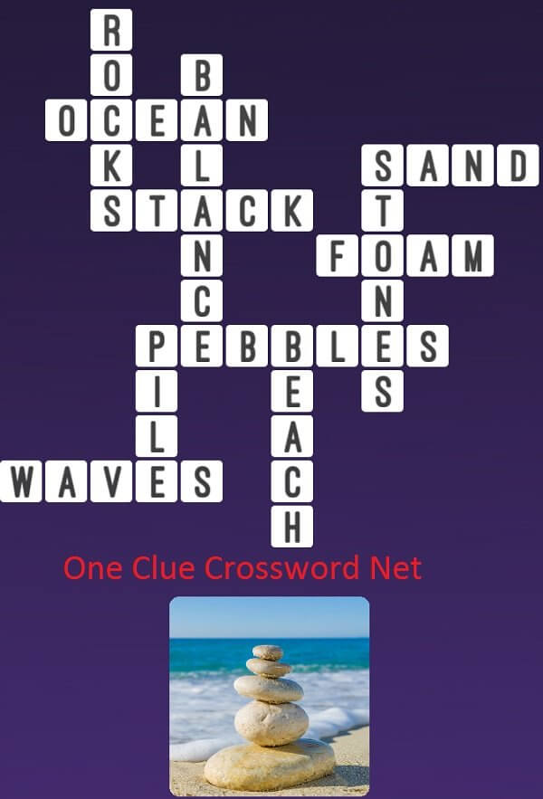 beach pebbles crossword clue