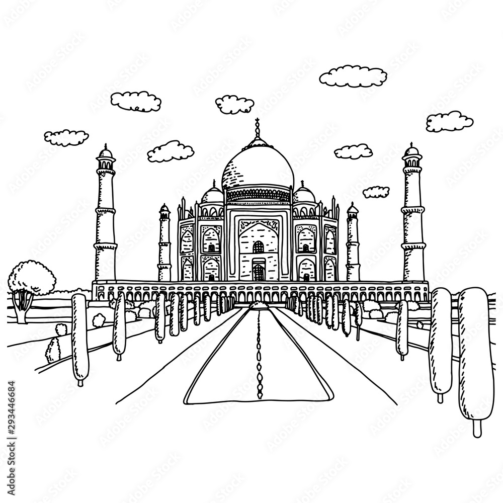 taj mahal doodle