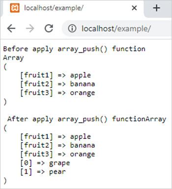 php array_push with key