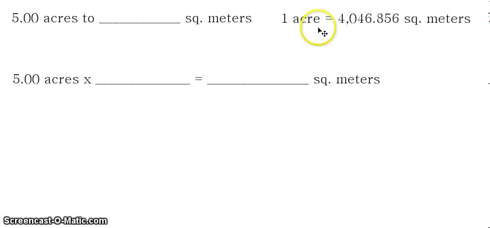 convert square meters into acres