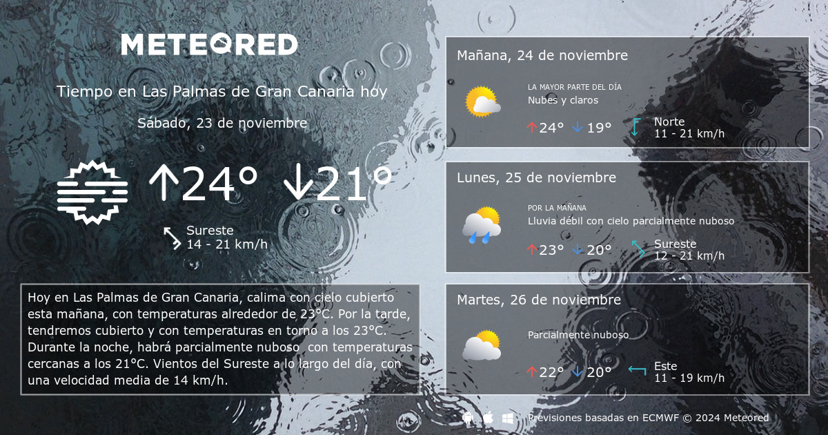 el tiempo en las palmas de gran canaria 14 días