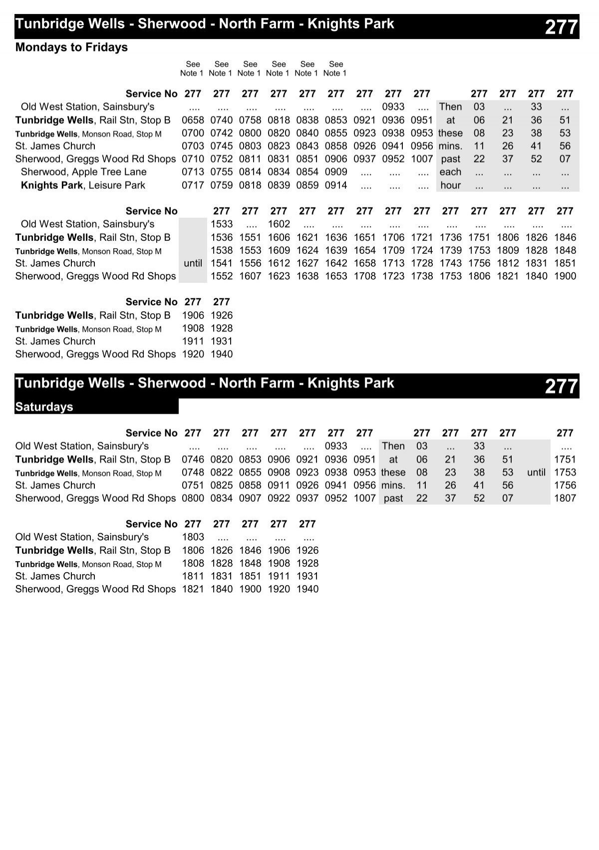 bus times tunbridge wells