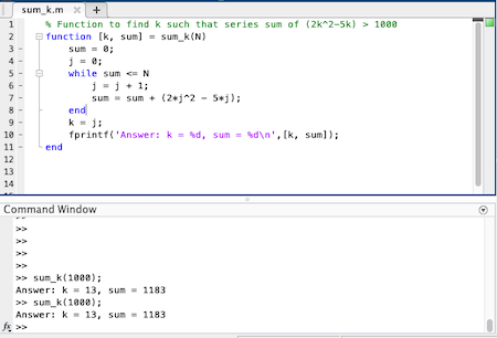 summation in matlab