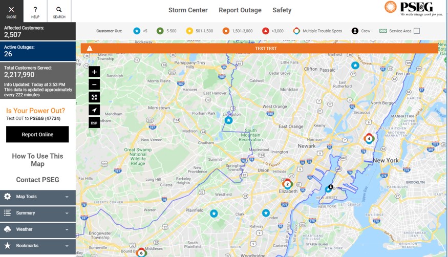 pseg power outages nj