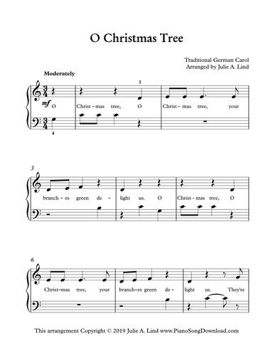 easy christmas piano sheet