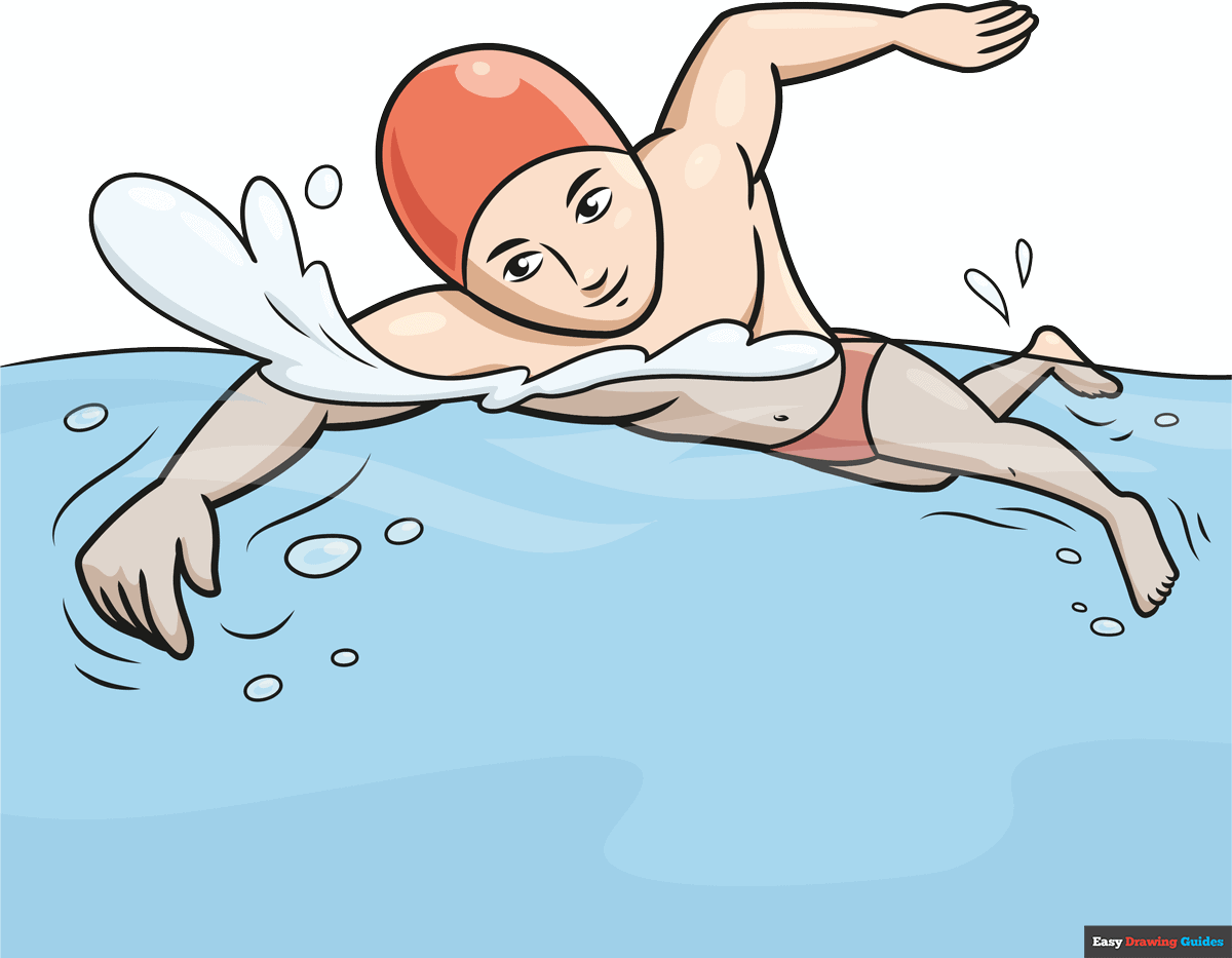 easy swimming drawing