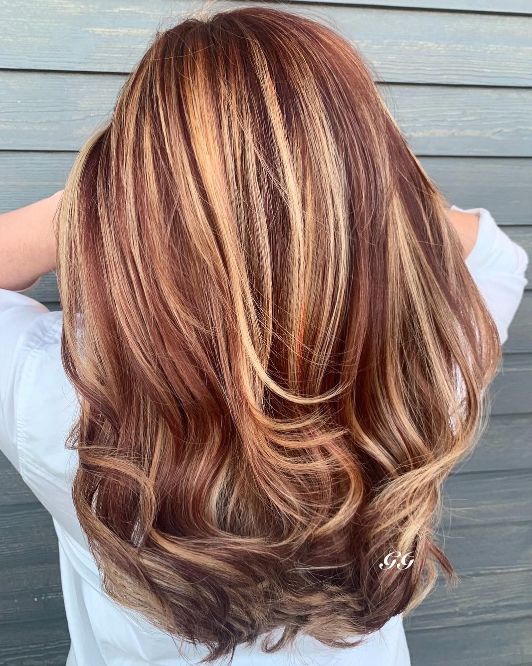 ginger highlights on brown hair