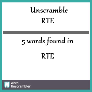 5 letter word with rte