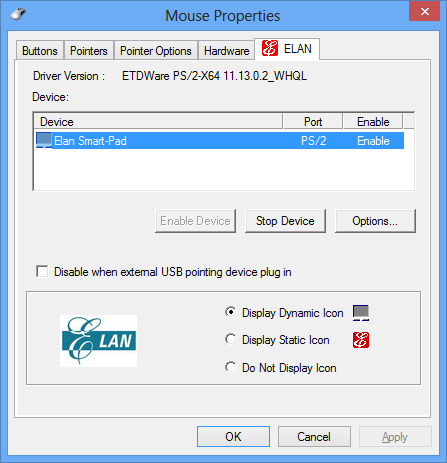 elantech touchpad driver windows 8.1