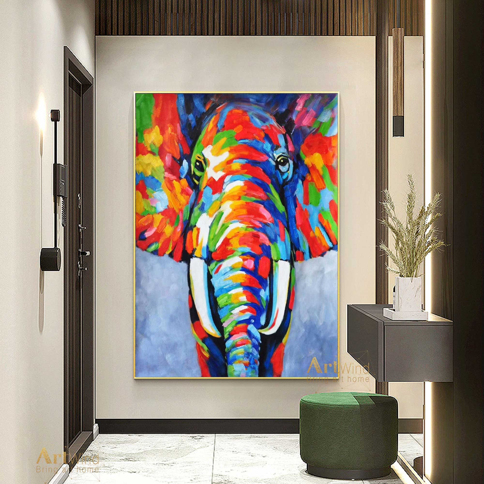 elephant acrylic painting