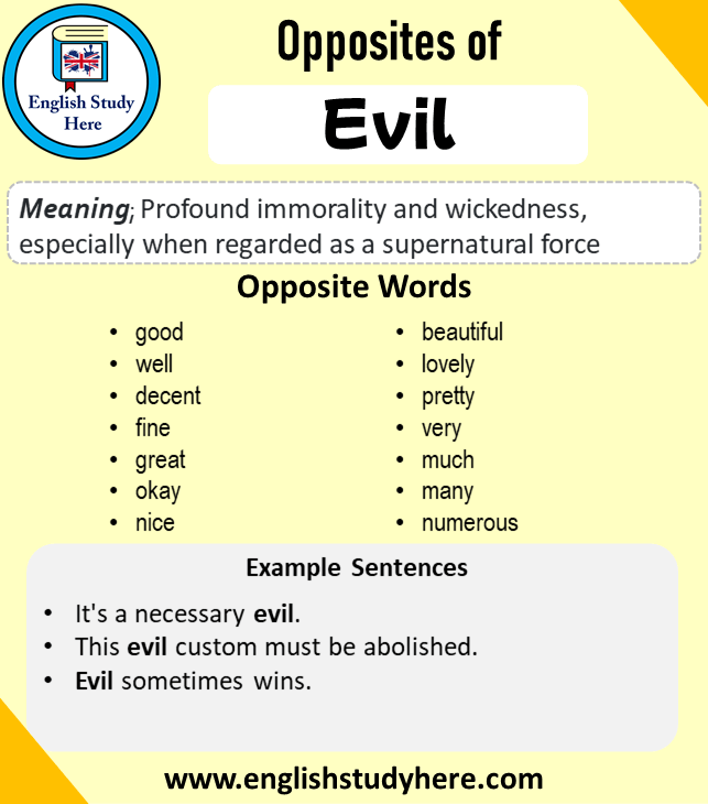 evil antonyms in english