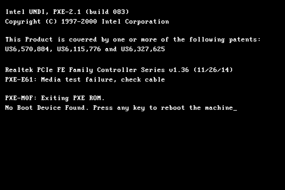 exiting pxe rom lenovo