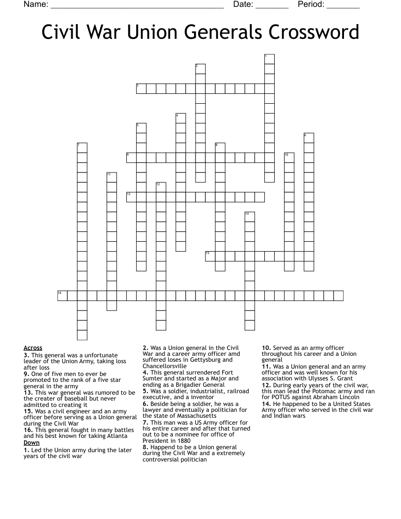 union official crossword clue