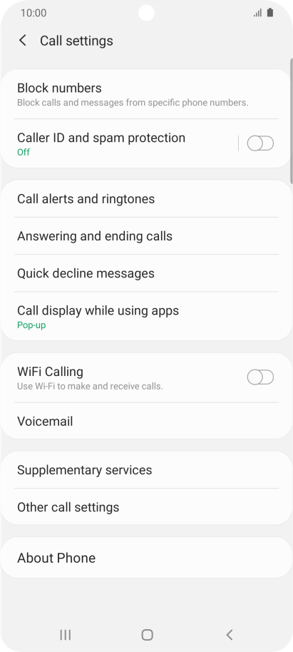 turning off caller id samsung