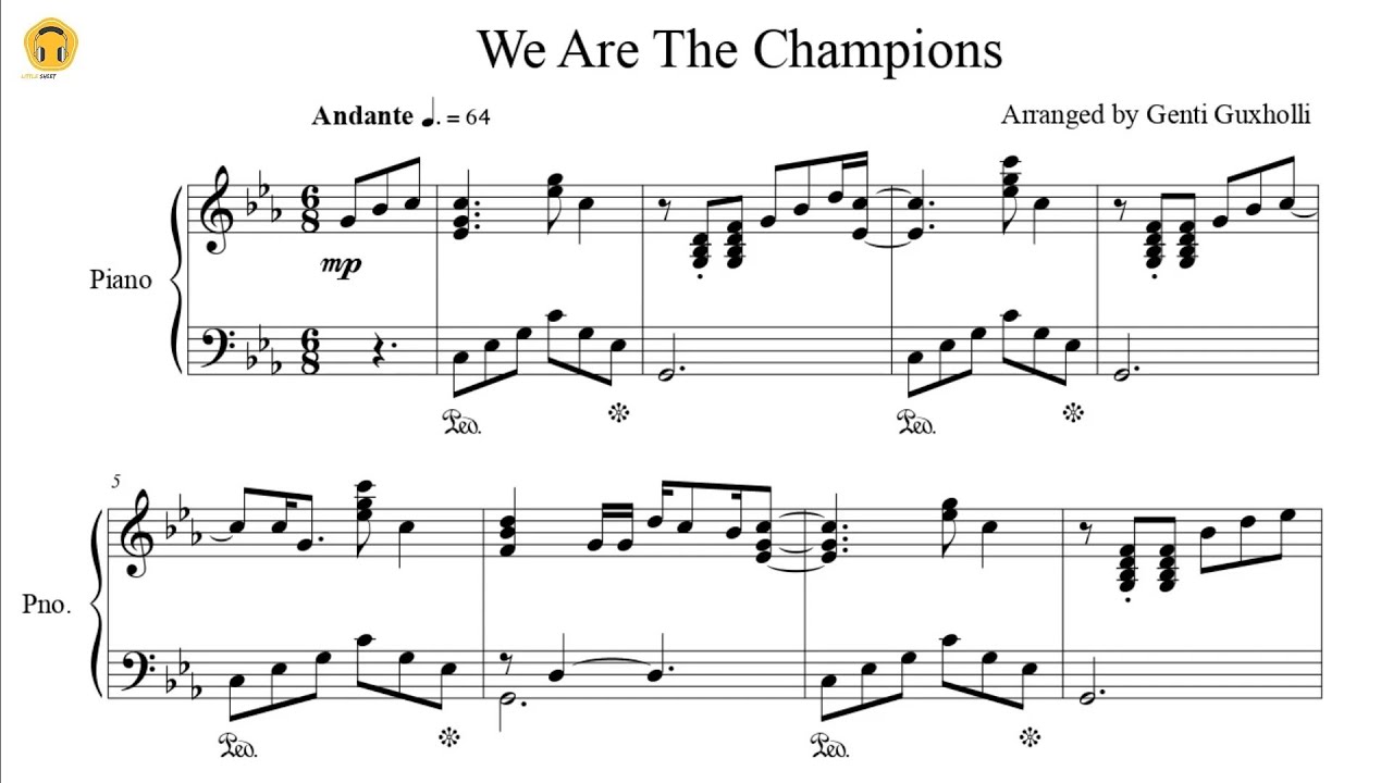 queen we are the champions piano sheet