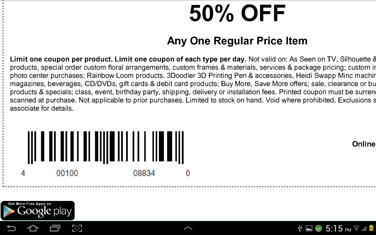 michaels coupons canada