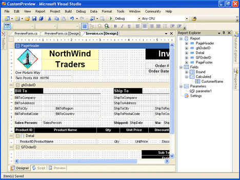 active reports c# example