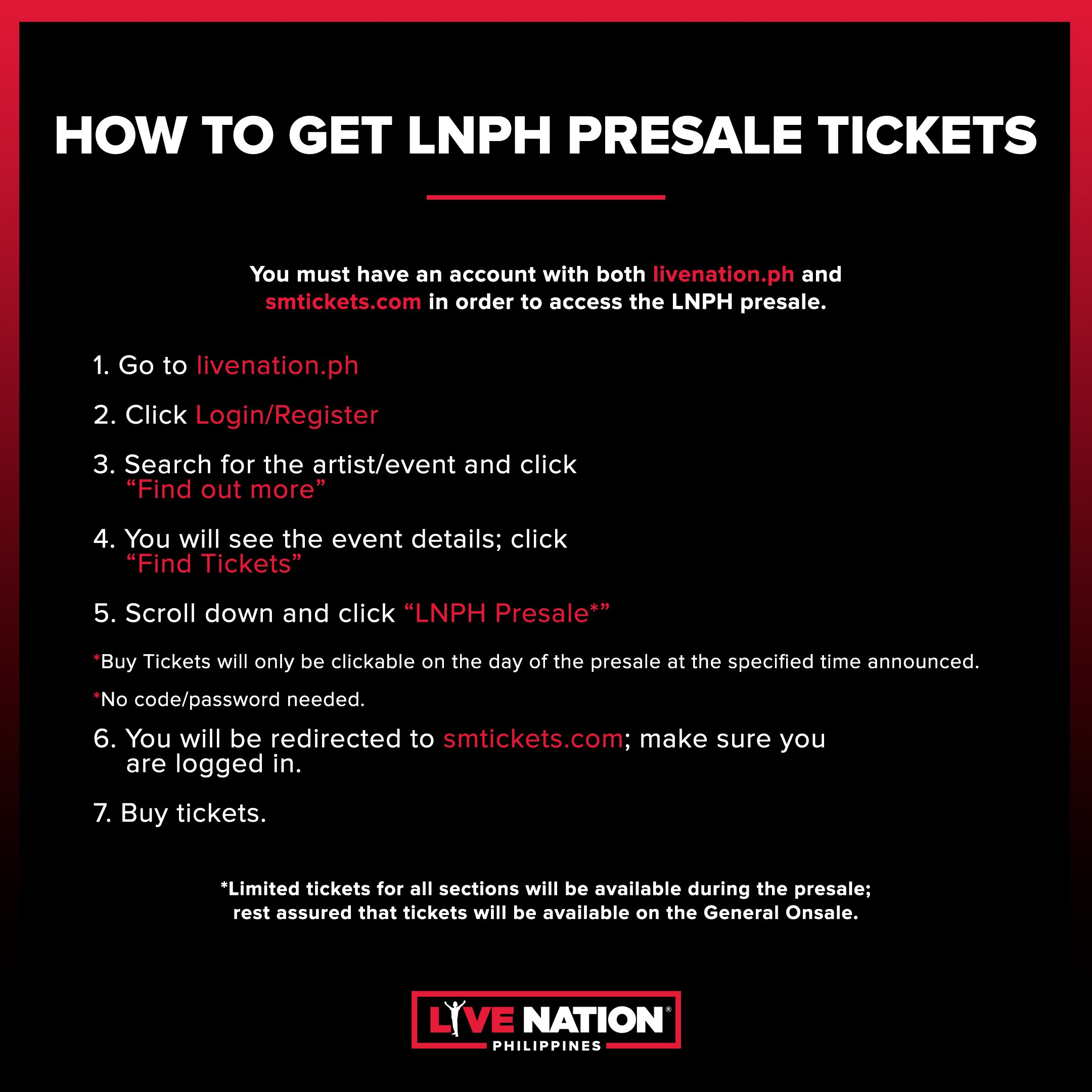 how to get a live nation presale code