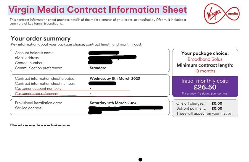 virgin media cancel contract number