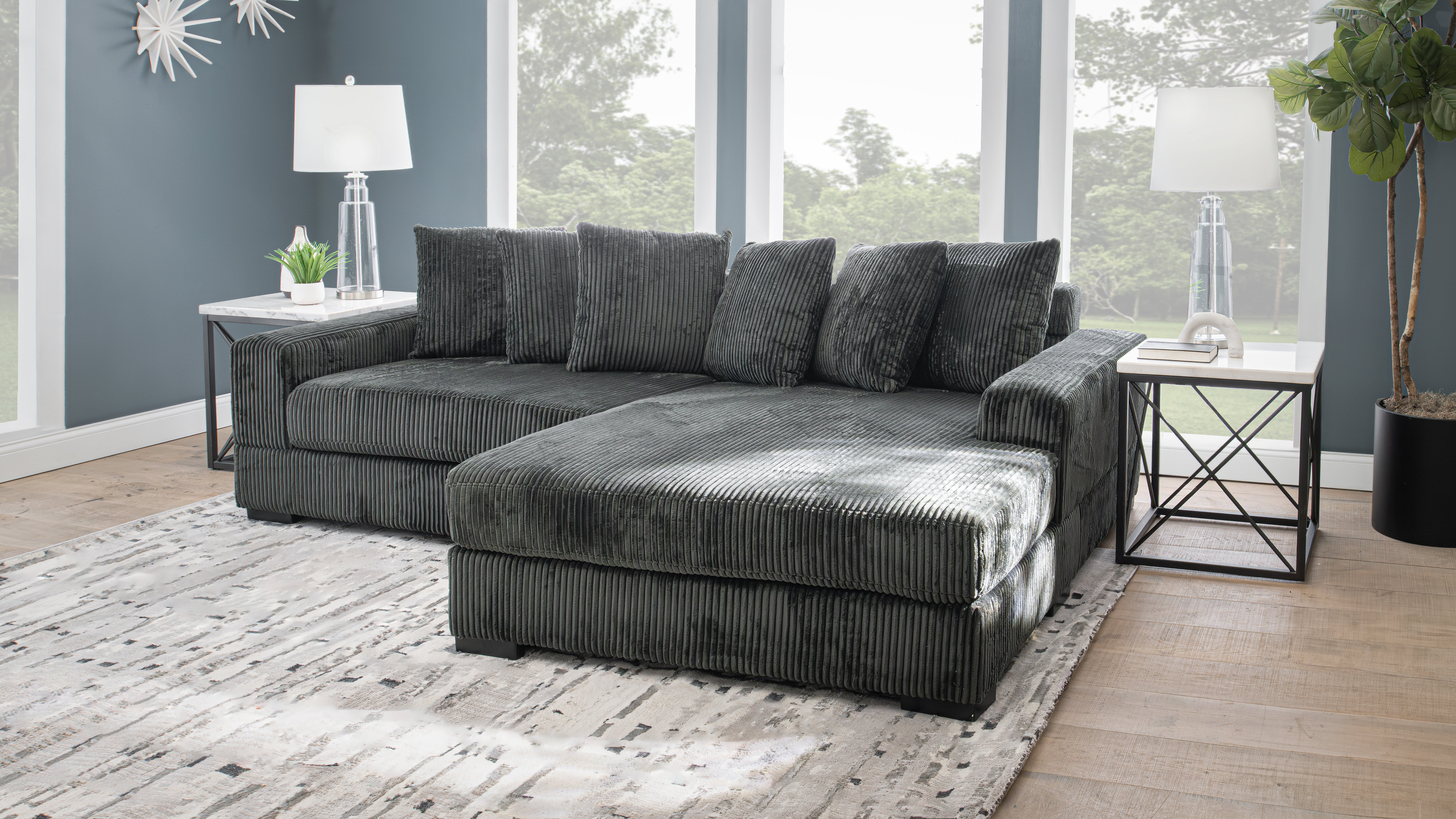 luxe 2 piece upholstered sectional