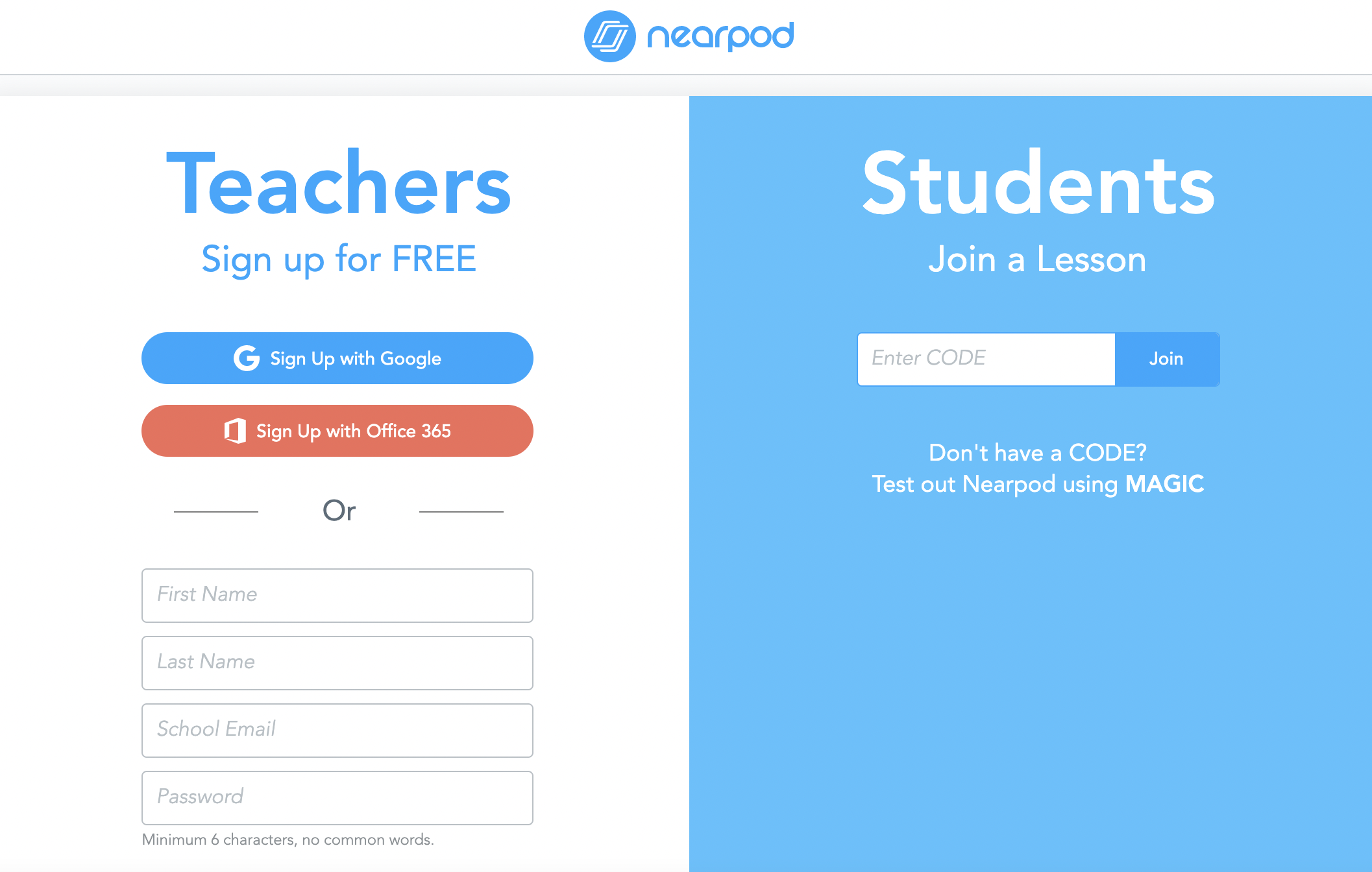 nearpod code enter