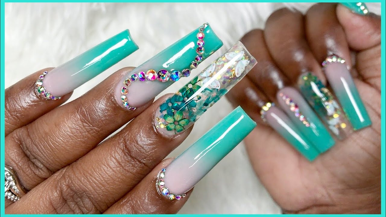 long square acrylic nail designs